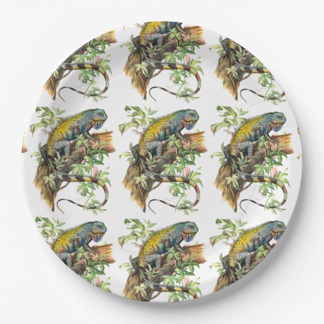 Green iguana   paper plate (Front)