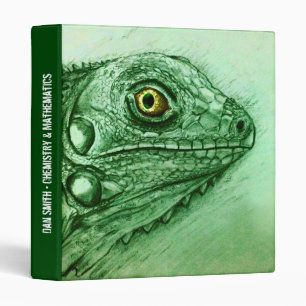 Green Iguana Realistic Drawing, Cute Reptile Binder