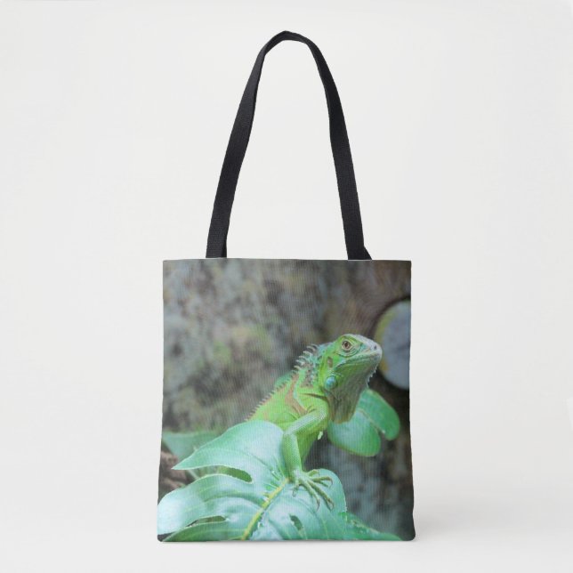 Green iguana tote bag (Front)