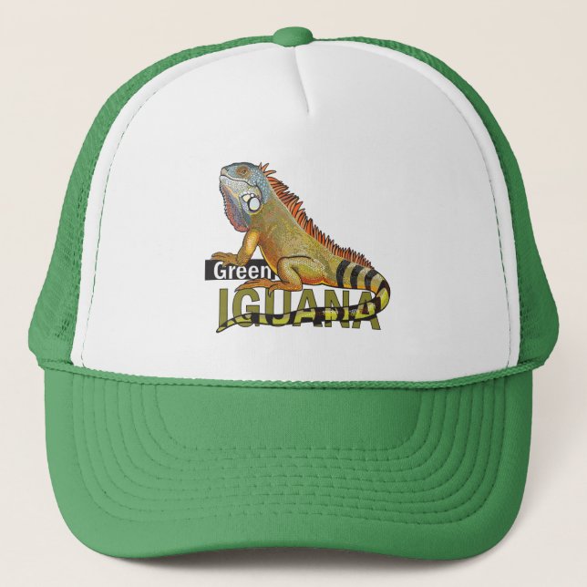 green iguana trucker hat (Front)