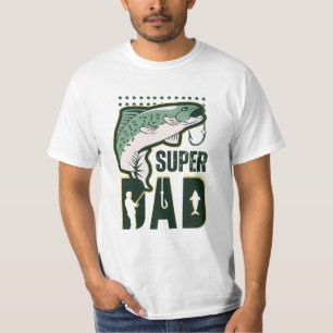 Green Illustrated Super Dad T-Shirt