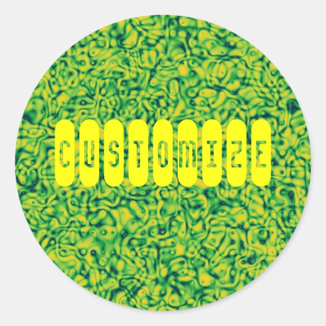 Green Impressionism -Template Classic Round Sticker (Front)