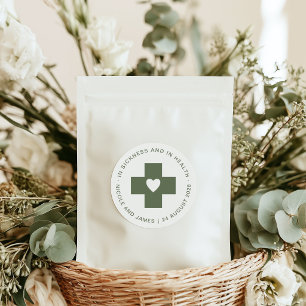 Green In Sickness & In Health Hangover Recovery Classic Round Sticker