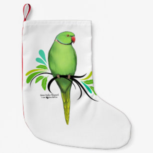 Green Indian Ringneck Parrot Small Christmas Stocking