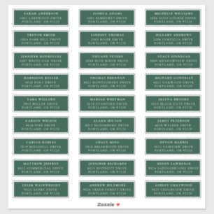 Green   Individual Guest Address Labels