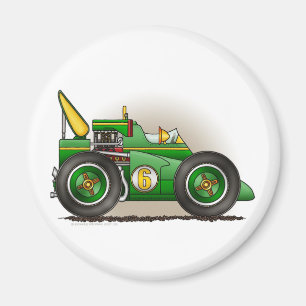 Green Indy Race Car Magnets