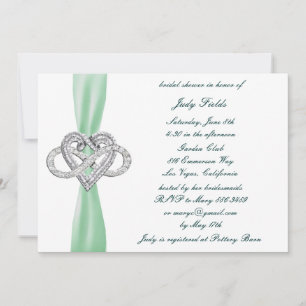 Green Infinity Heart Invitation de la douche nupti