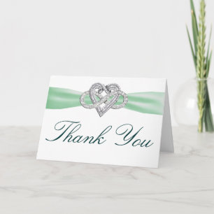 Green Infinity Heart Thank You Card