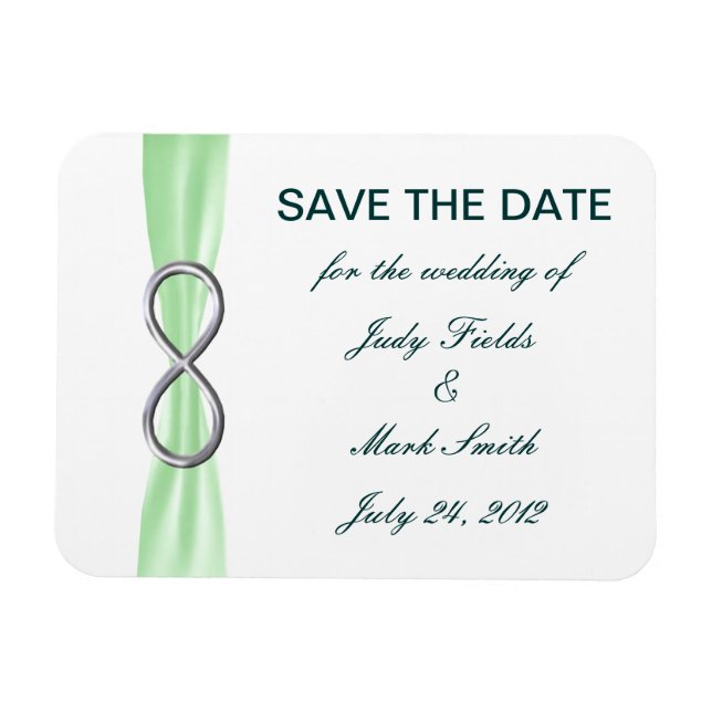 Green Infinity Wedding Save The Date Magnet (Horizontal)