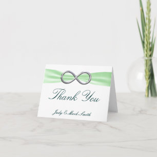 Green Infinity Wedding Thank You Card
