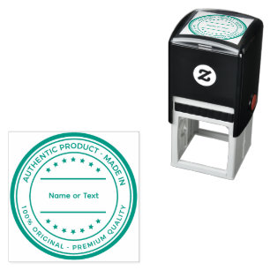 Green Ink Name-Seal Black Housing Professional  Self-inking Stamp