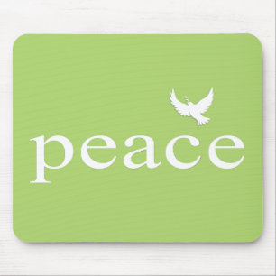 Green Inspirational Peace Quote Mouse Pad
