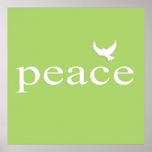 Green Inspirational Peace Quote Poster