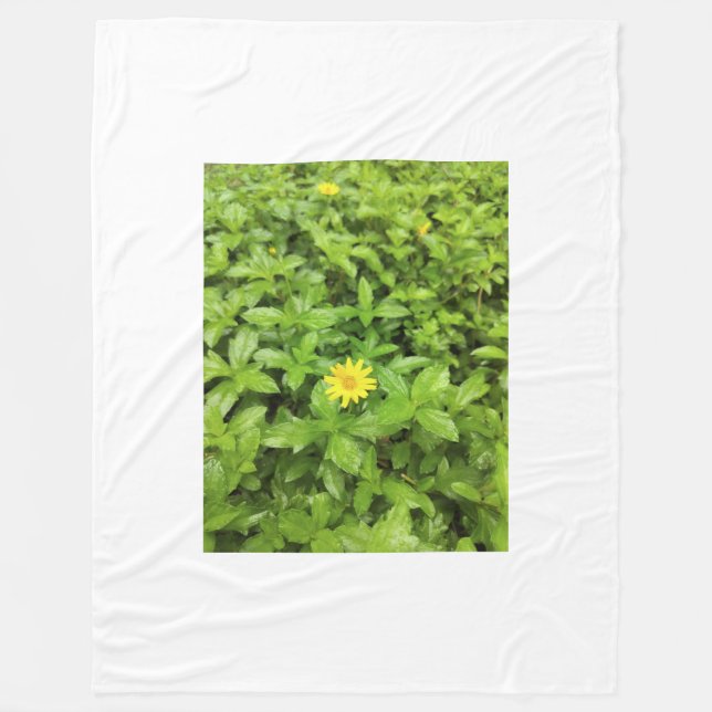 Green into Sun flower Fleece Blankets  (Front)