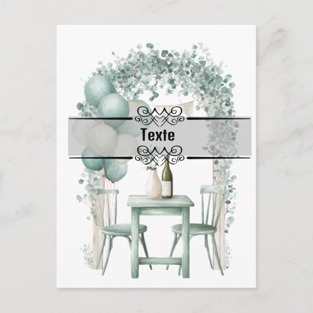 Green Invitation design to customize (Front)