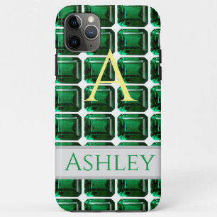 Green iPhone case faceted Gemstone Emerald