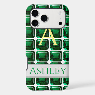 Green iPhone case faceted Gemstone Emerald