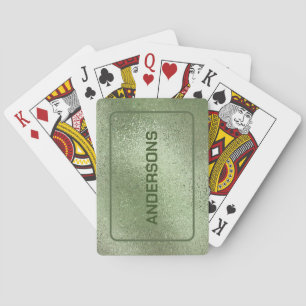 Green iridescent shimmering texture playing cards