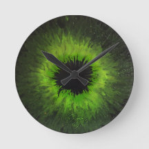 Green Iris Wall Clock