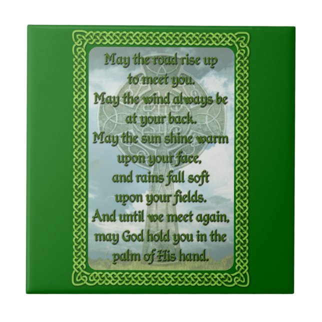 Green Irish Blessing Tile (Front)