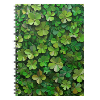 GREEN IRISH CELTIC CLOVER SHAMROCKS NOTEBOOK