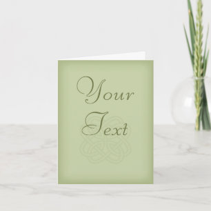 Green Irish Celtic Knot Personalized Blank Card