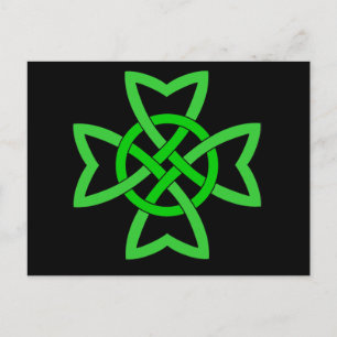 Green Irish Celtic Knot Postcard