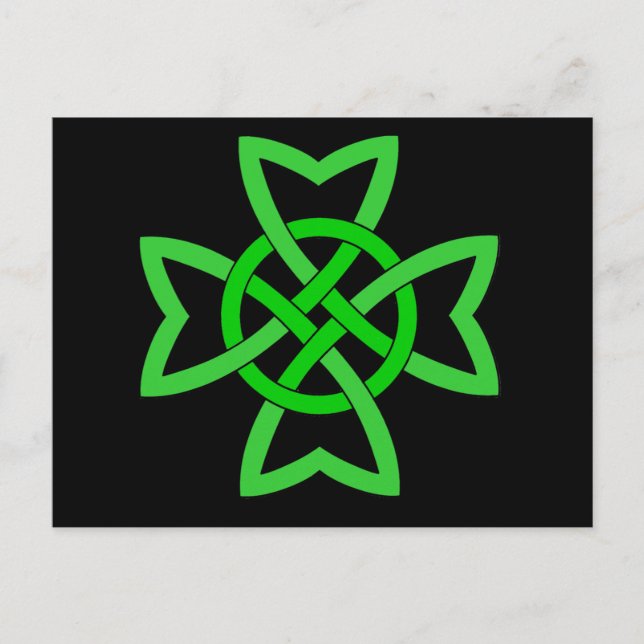 Green Irish Celtic Knot Postcard (Front)