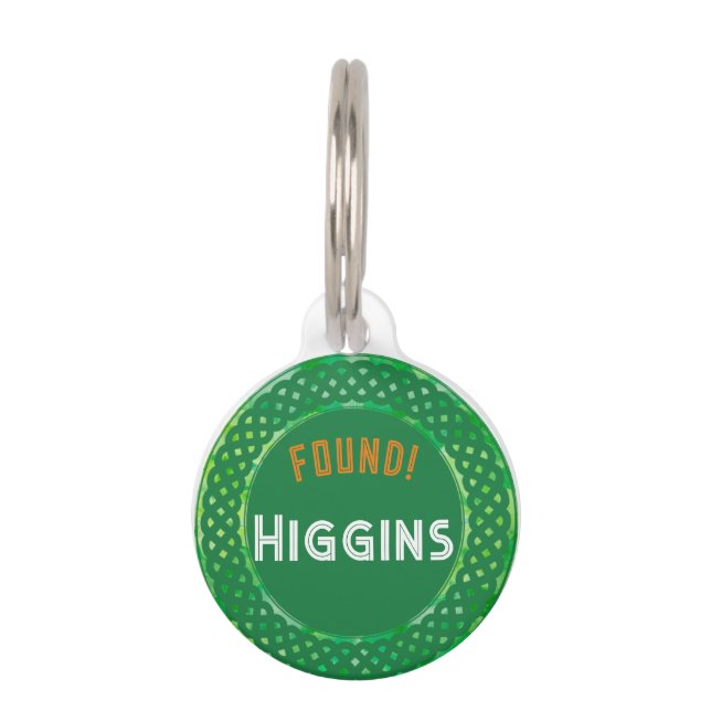 Green Irish Circle Pet Tag (Front)