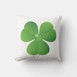 Green Irish clover St. Patrick's Day Throw Pillow