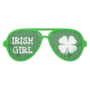 Green Irish Girl St Patricks Day party shades