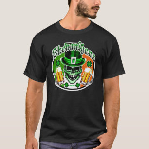 Green Irish Leprechaun Skull: Shenanigans 1 T-Shirt