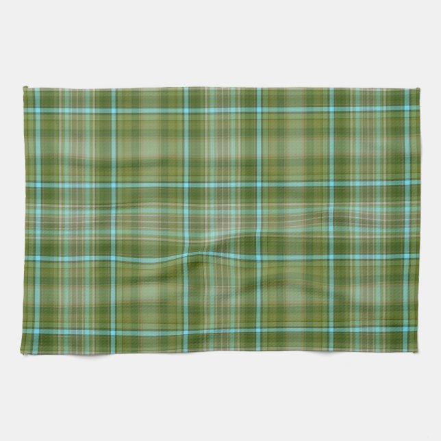 Green Irish Plaid Kitchen Towel (Horizontal)