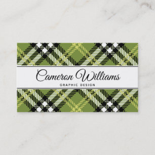 Green Irish Plaid Pattern Business Card