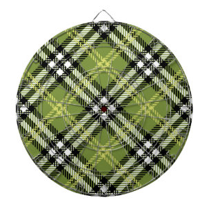 Green Irish Plaid Pattern Dartboard