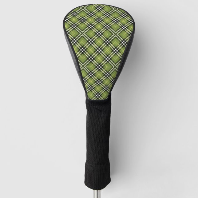 Green Irish Plaid Pattern Golf Head Cover (Front)
