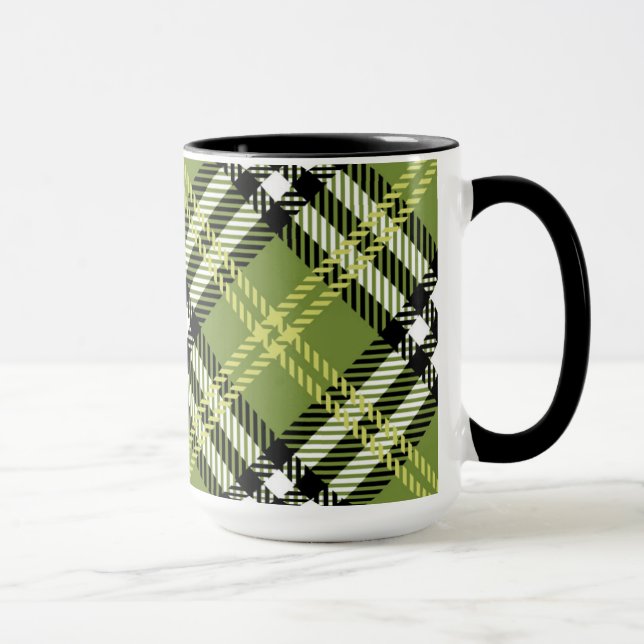 Green Irish Plaid Pattern Mug (Right)