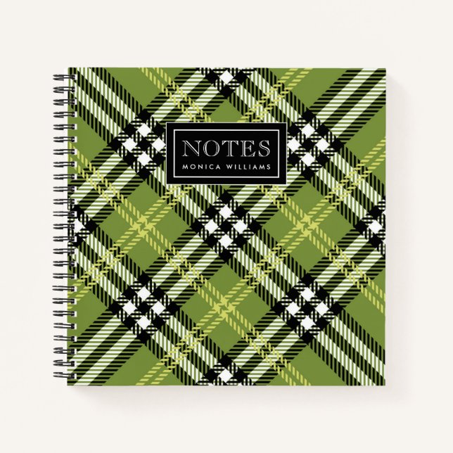 Green Irish Plaid Pattern Notebook (Front)