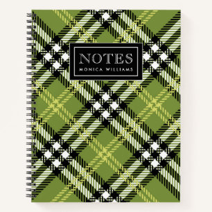 Green Irish Plaid Pattern Notebook