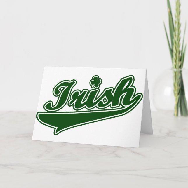 Green Irish Shamrock Card (Front)