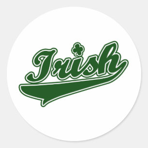 Green Irish Shamrock Classic Round Sticker
