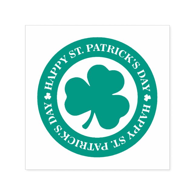 Green Irish Shamrock Happy St. Patrick's Day Self-inking Stamp (Design)