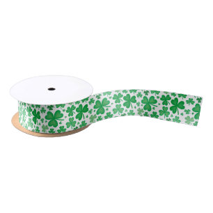 Green Irish Shamrock Satin Ribbon