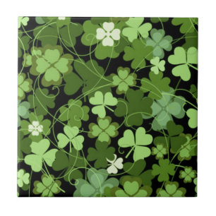 Green Irish Shamrock Tile