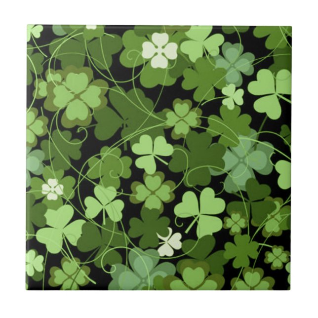 Green Irish Shamrock Tile (Front)