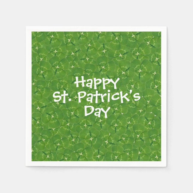 Green Irish shamrocks Napkin (Front)