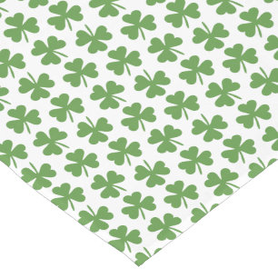 Green Irish Shamrocks Pattern Short Table Runner