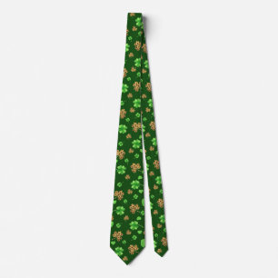 Green Irish Shamrocks Tie