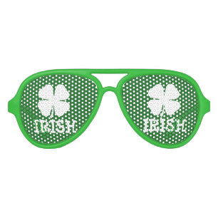 Green Irish St Patricks Day shamrock party shades