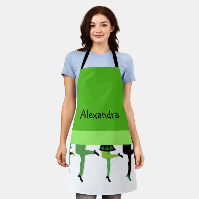 Green Irish Stepdancers' Legs Comical  Apron (Worn)